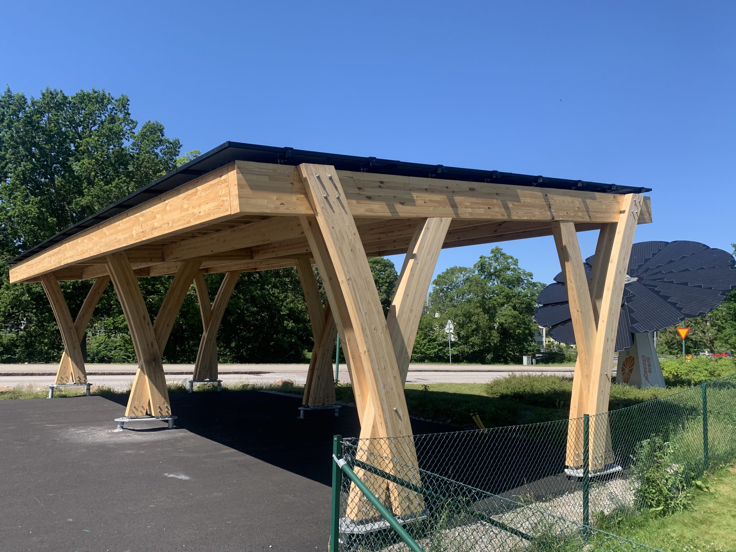 carport med solceller EV