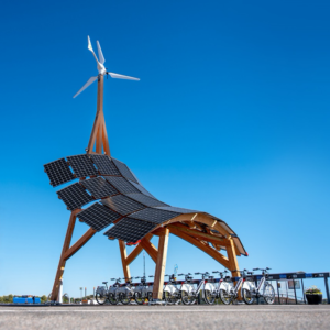 wind turbine and solar panel combination