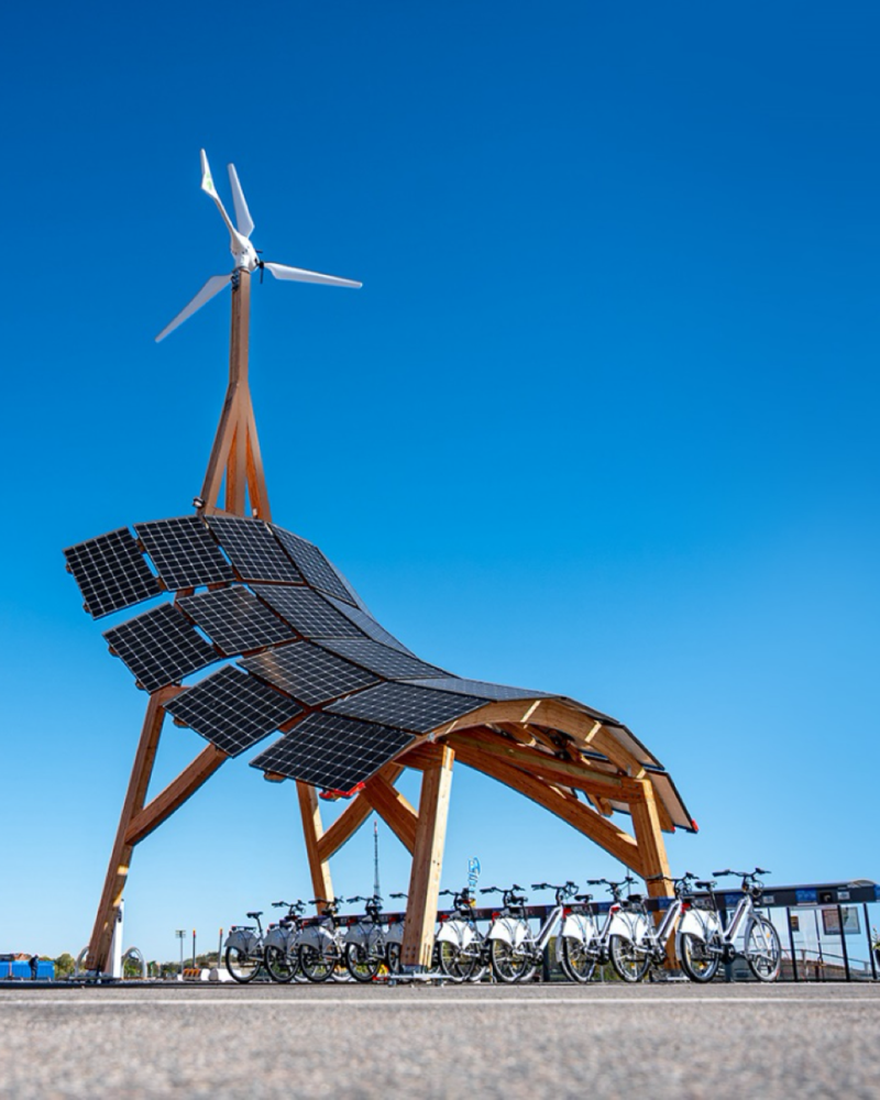 wind turbine and solar panel combination